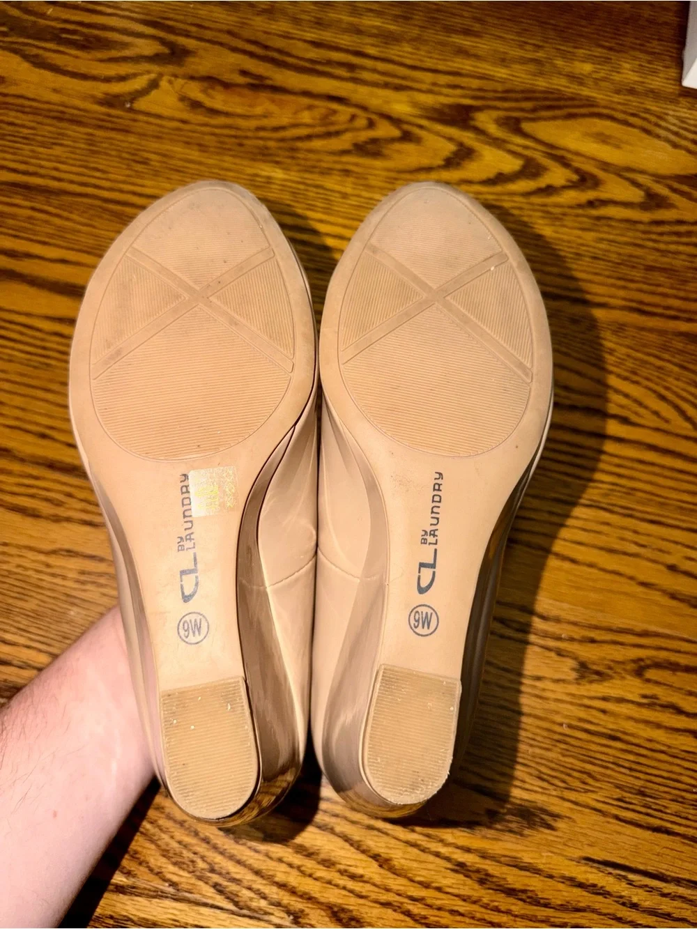 CL by Laundry Nude Patent Wedge Heels